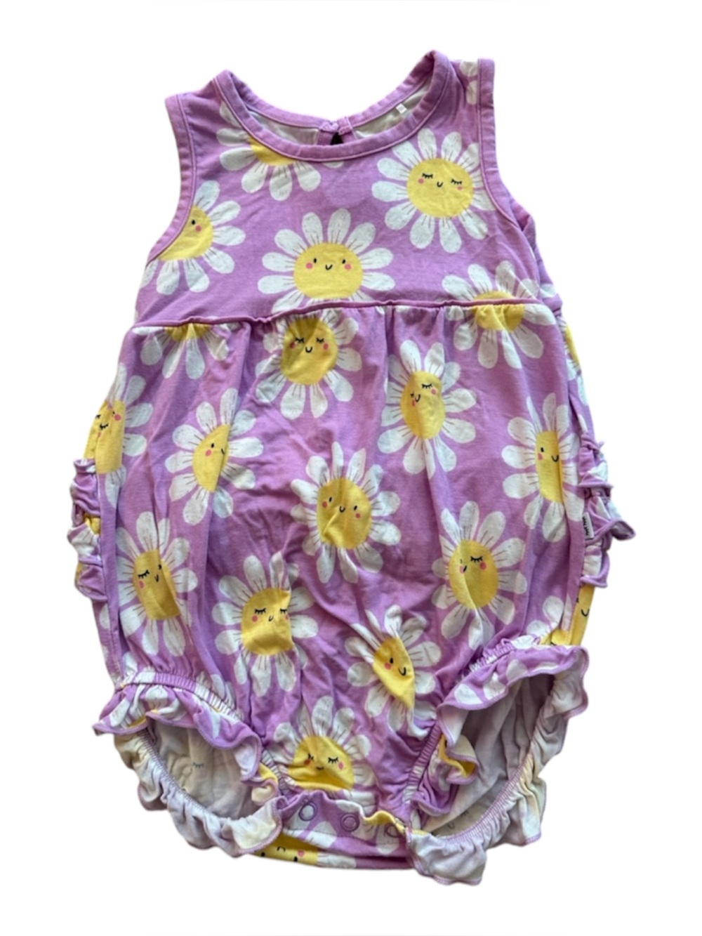 Little Sleepies Girl Flower Bubble Ruffle Romper 12-18 months 🌼💜